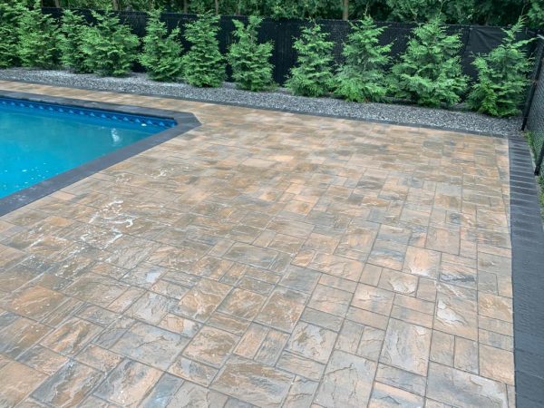 Pool decking with pavers in Brookhaven, 11719
