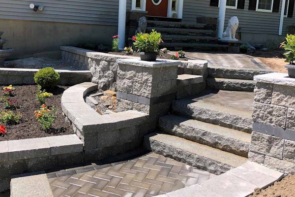 walling, walkway and step construction Riverhead, Suffolk County